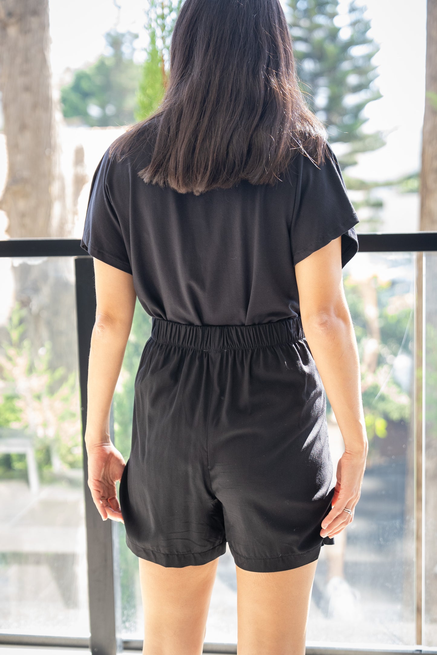 Black flowy shorts