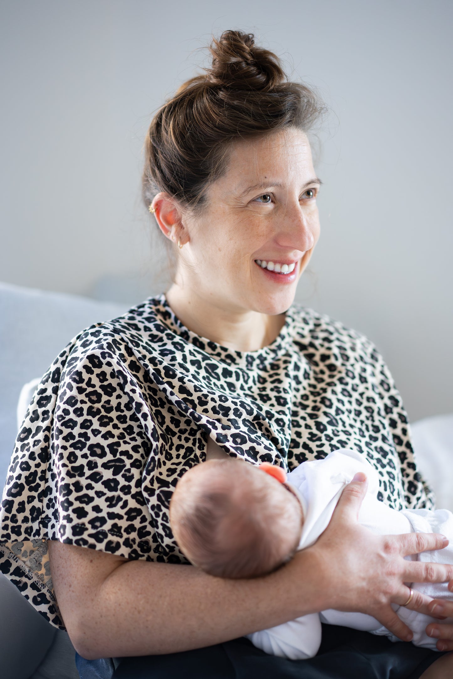 Leopard print nursing tee