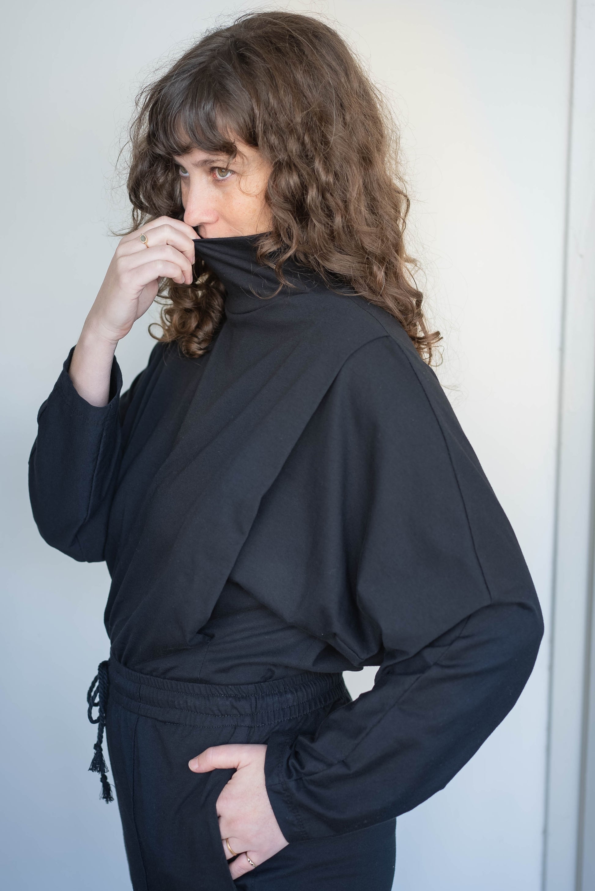 Black nursing turtleneck - Main Image