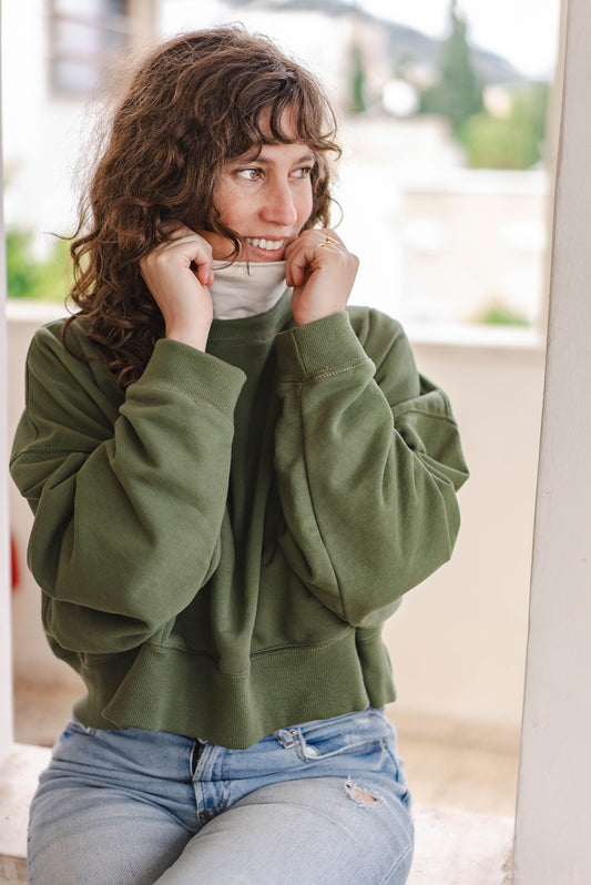 Olive green nursing sweatshirt