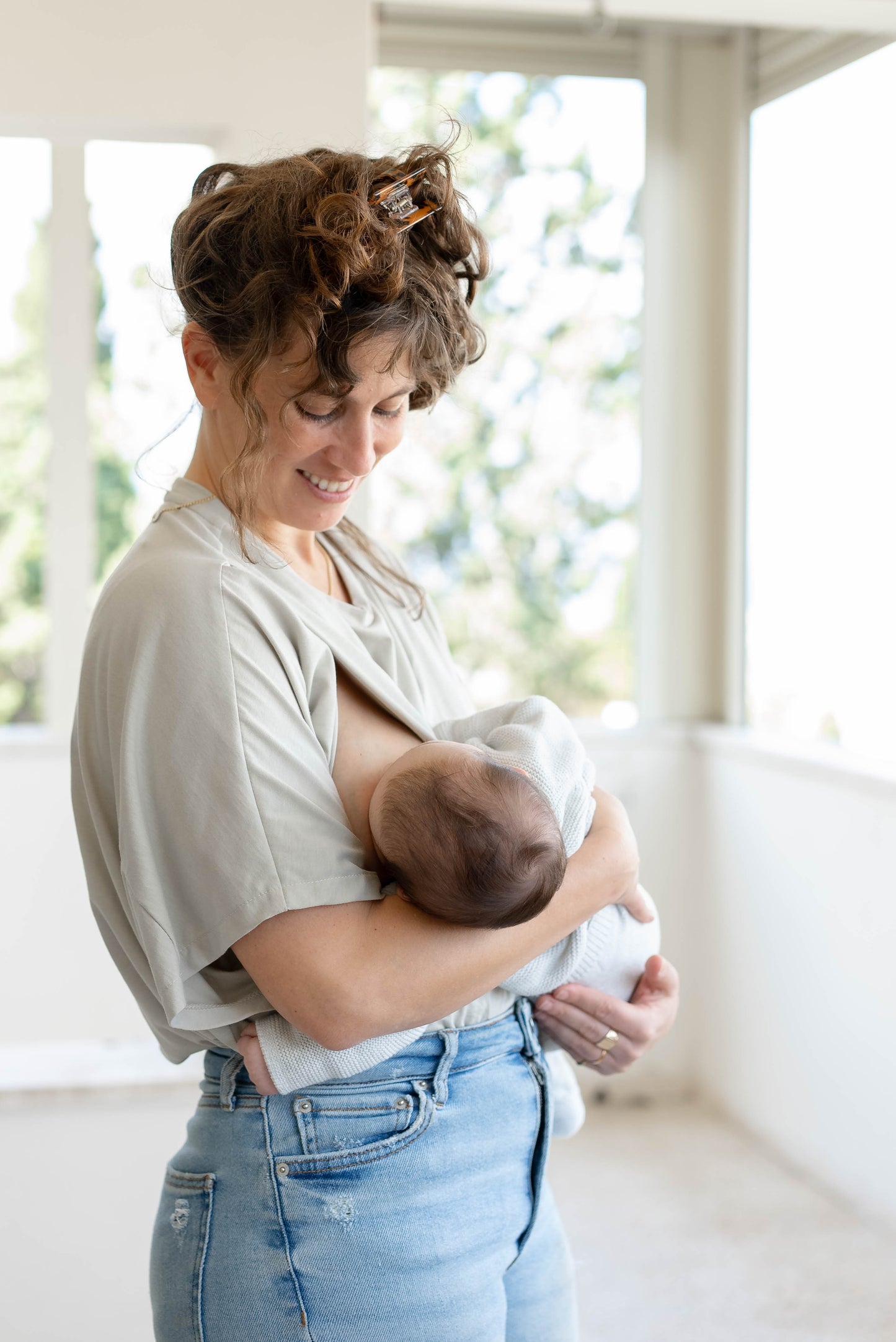 Natural tan nursing tee