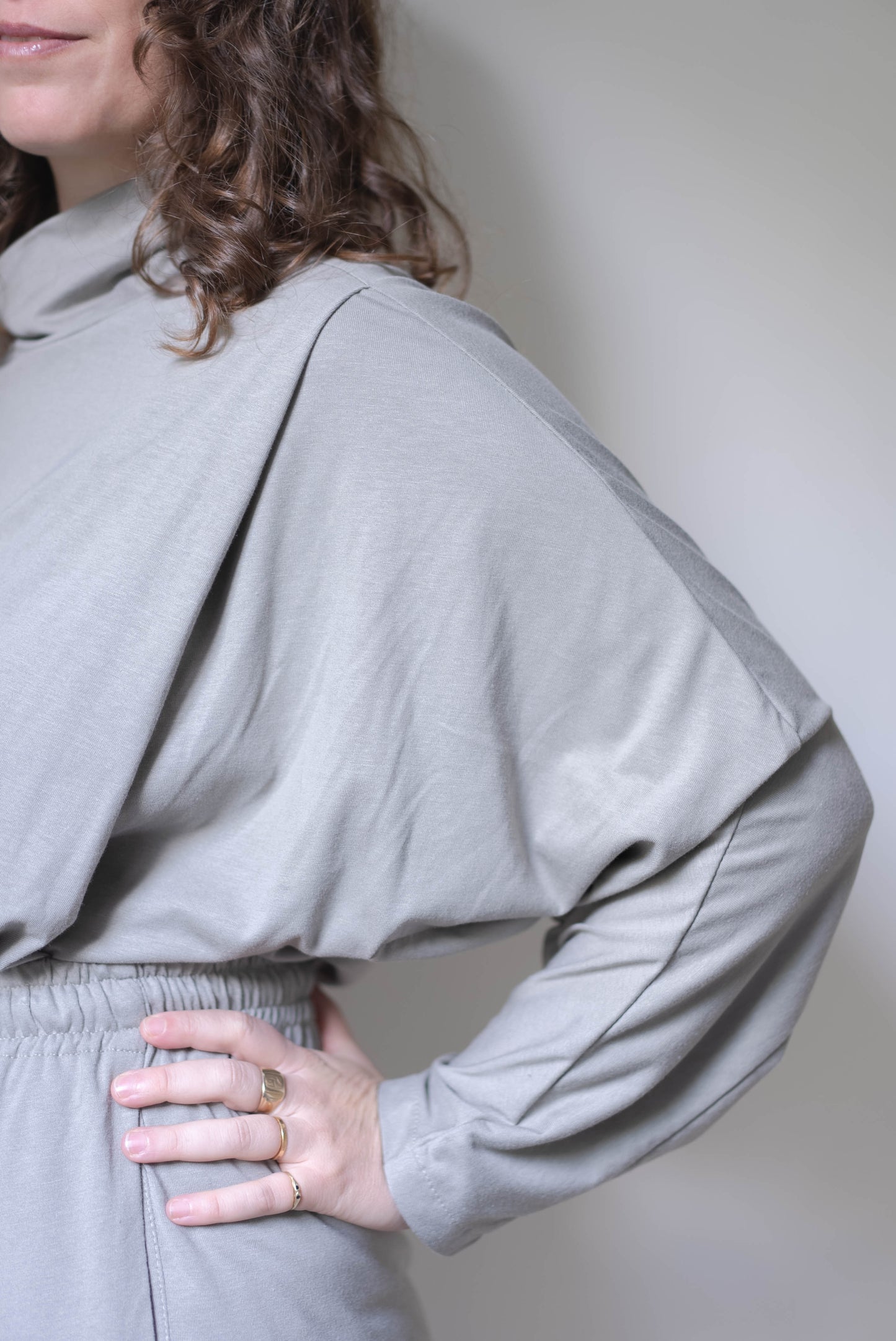 Light gray nursing turtleneck