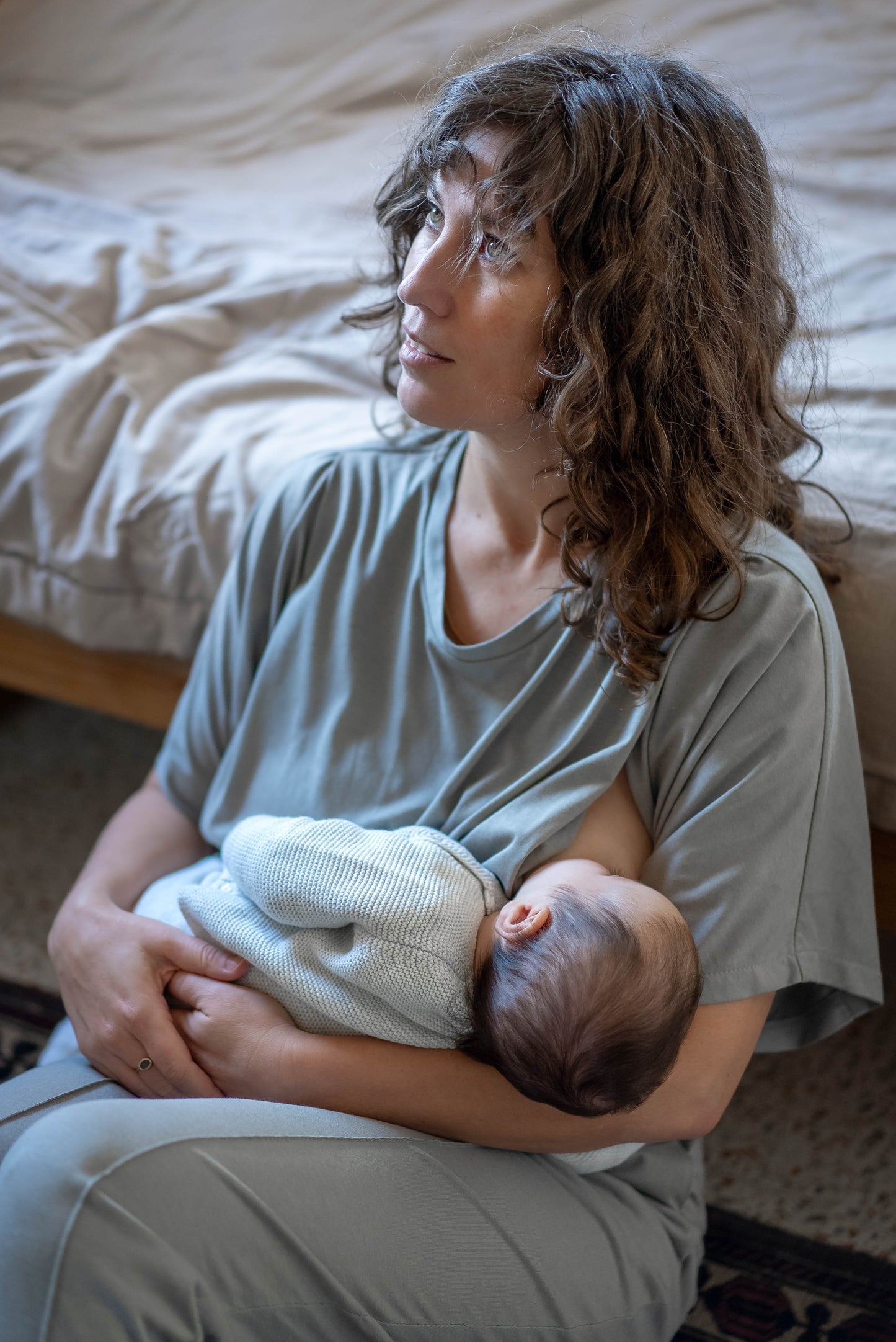 Light gray nursing tee