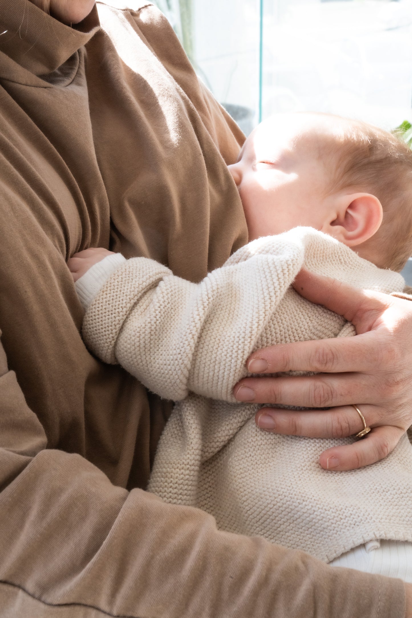 Camel nursing turtleneck