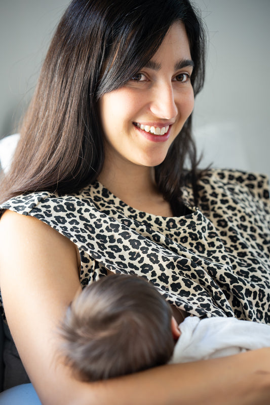 Leopard print nursing tank top